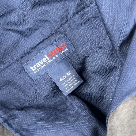 Roundtree & Yorke Travel Smart Pants Trousures Classic Fti Flat Front 42x32 New - Picture 10 of 14